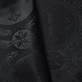 Liturgical Church Ecclesiastical Satin Jacquard Brocade Fabric SV581958 Black A5
