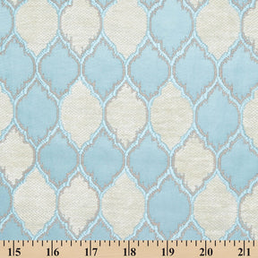 Trellis Chenille Upholstery Brocade Satin Jacquard Fabric SV581971 Light Blue Ivory A9
