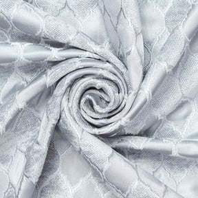 Trellis Chenille Upholstery Brocade Satin Jacquard Fabric SV581972 Off White Grey A2