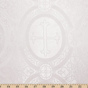 Liturgical Church Ecclesiastical Satin Jacquard Brocade Fabric SV582035 Ivory A9