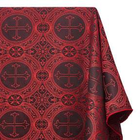 Liturgical Church Ecclesiastical Satin Jacquard Brocade Fabric SV582053 Red / Black A1