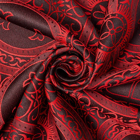 Liturgical Church Ecclesiastical Satin Jacquard Brocade Fabric SV582053 Red / Black A2