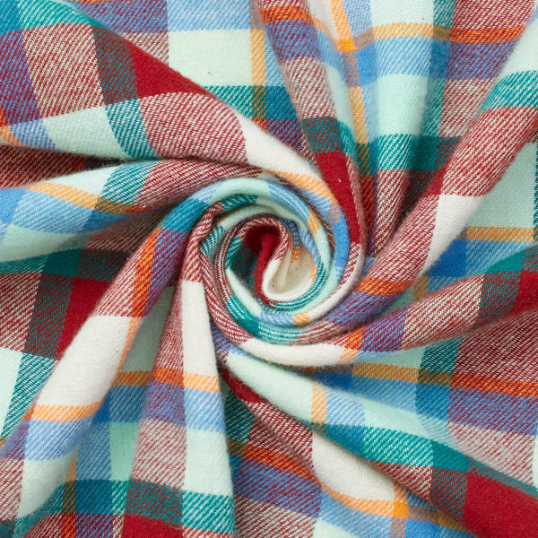 Tartan Plaid Yarn Dyed Brushed Cotton Flannel Design 19 Fabric SV582111 A2