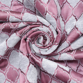 Trellis Chenille Upholstery Brocade Satin Jacquard Fabric SV582130 Plum Silver A2