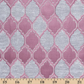 Trellis Chenille Upholstery Brocade Satin Jacquard Fabric SV582130 Plum Silver A9
