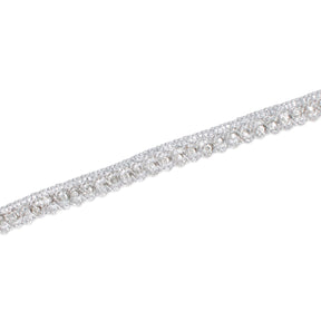3 8 Inch Diamond Rhinestone Metallic Corded Lace Trim SV582392 Silver A1