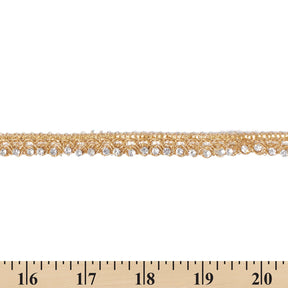 3 8 Inch Diamond Rhinestone Metallic Corded Lace Trim SV582393 Gold A9
