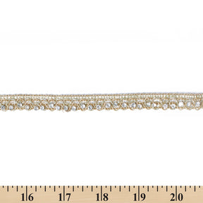 3 8 Inch Diamond Rhinestone Metallic Corded Lace Trim SV582394 Champagne A9