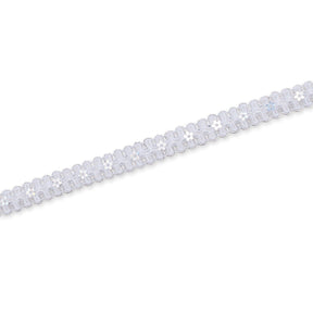 1 2 Inch Daisy Scroll Scalloped Holographic Metallic Corded Sequin Trim SV582549 Silver A1