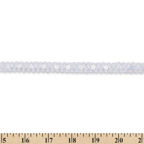 1 2 Inch Daisy Scroll Scalloped Holographic Metallic Corded Sequin Trim SV582549 Silver A9