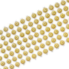 4 5 Inch Sunflower Filigree Metallic Rhinestone Lace 10 Yard Trim SV582554 Gold A1