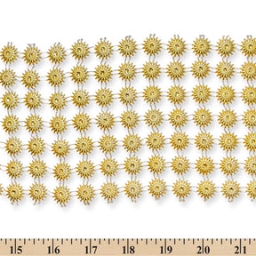 4 5 Inch Sunflower Filigree Metallic Rhinestone Lace 10 Yard Trim SV582554 Gold A9