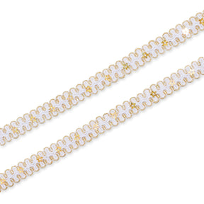 1 2 Inch Daisy Scroll Scalloped Holographic Metallic Corded Sequin Trim SV582549 Gold A3