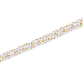 1 2 Inch Daisy Scroll Scalloped Holographic Metallic Corded Sequin Trim SV582549 Gold A1