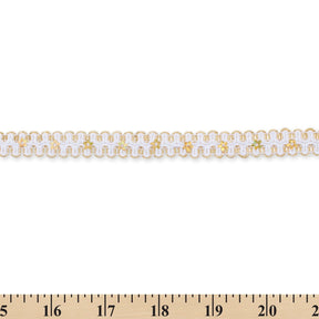 1 2 Inch Daisy Scroll Scalloped Holographic Metallic Corded Sequin Trim SV582549 Gold A9