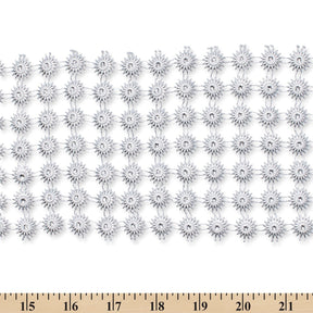 4 5 Inch Sunflower Filigree Metallic Rhinestone Lace 10 Yard Trim SV582578 Silver A9