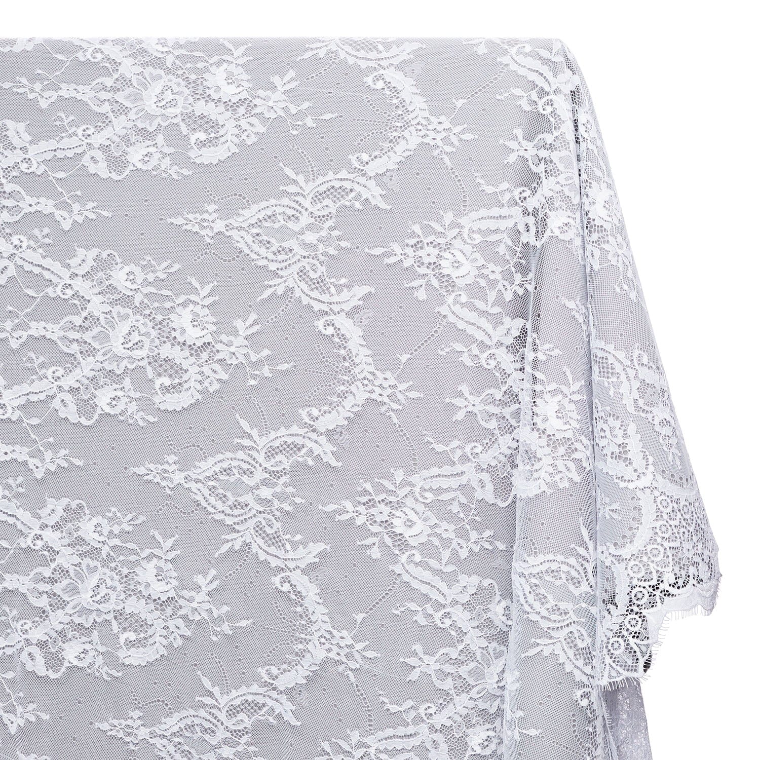 Vine Chantilly Lace Fabric SV582663 White Image A1