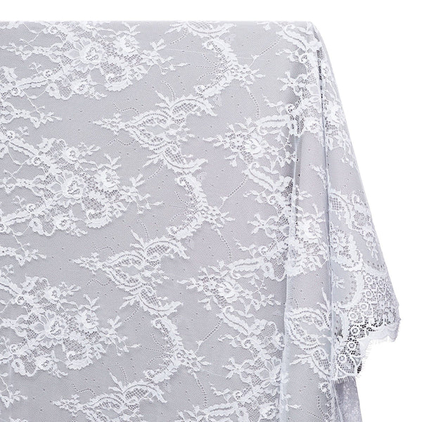 Vine Chantilly Lace Fabric SV582663 White Image A1
