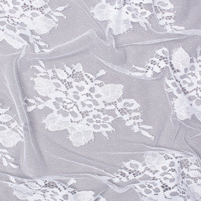 Leafy Chantilly Lace Fabric SV582670 White Image A4