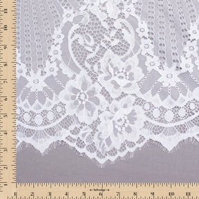Leafy Chantilly Lace Fabric SV582670 White Image A9