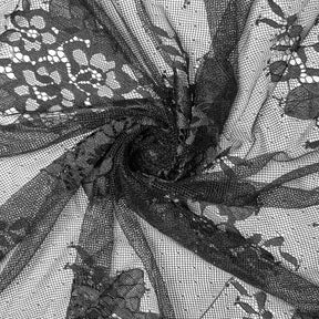 Leafy Chantilly Lace Fabric SV582671 Black Image A2