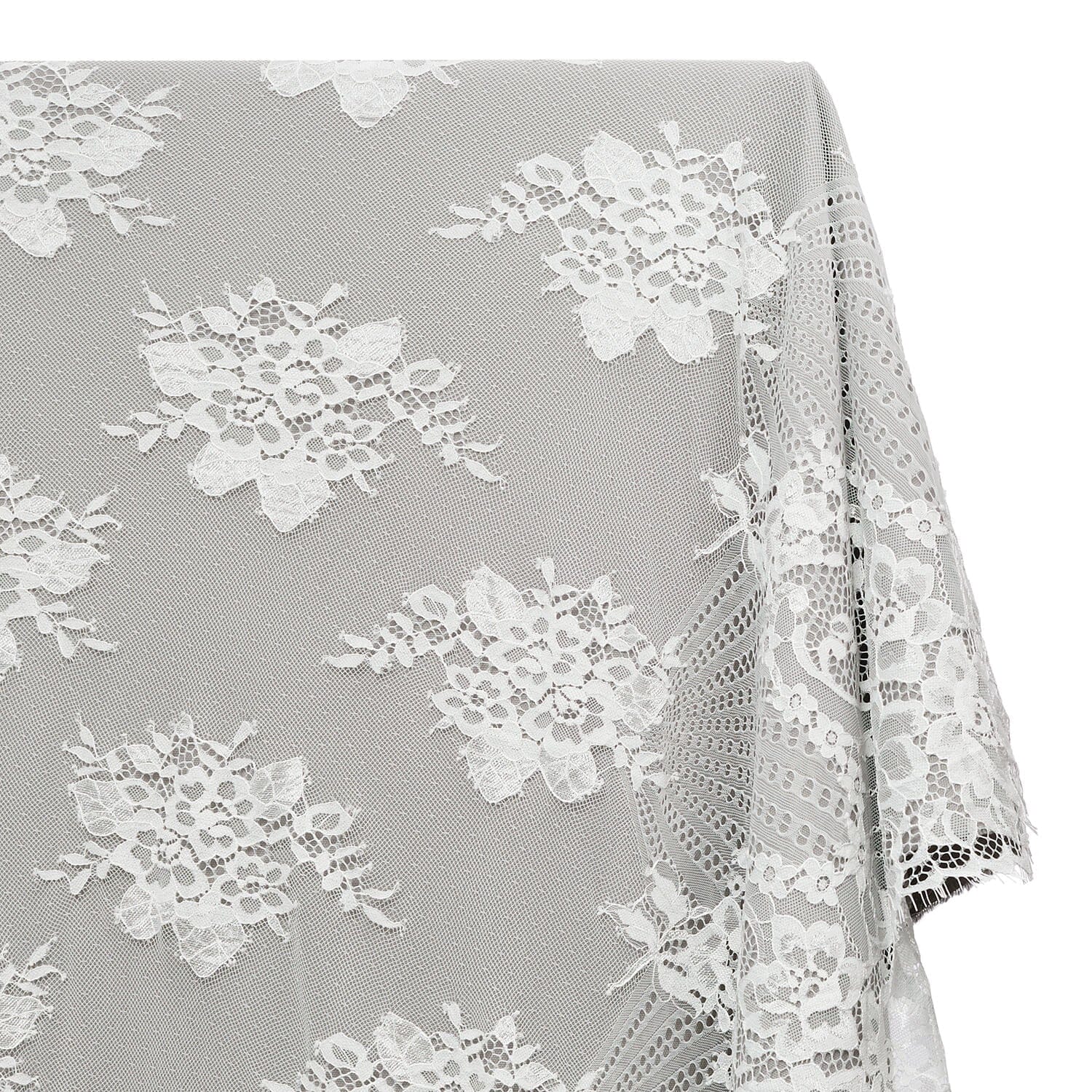 Leafy Chantilly Lace Fabric SV582673 Off White Image A1