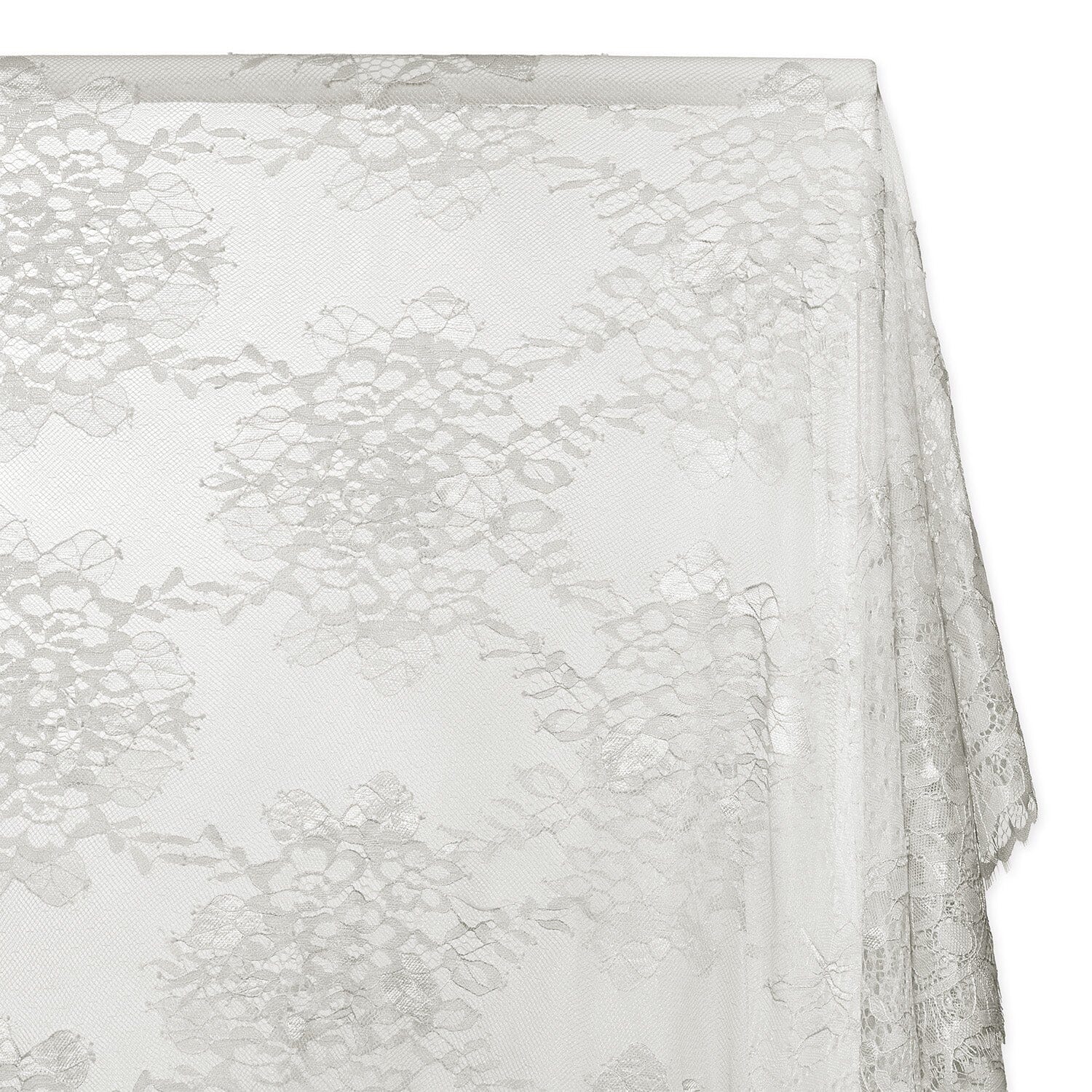 Leafy Chantilly Lace Fabric SV582674 Silver Image A1