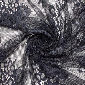 Leafy Chantilly Lace Fabric SV582676 Navy Blue Image A2