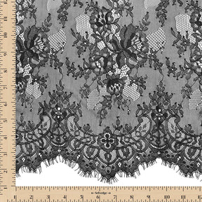 Bouquet Chantilly Lace Fabric SV582685 Black Image A9
