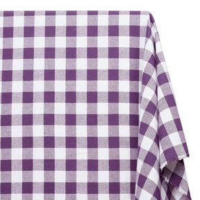 Gingham 1 Inch Check Yarn Dyed Broadcloth Fabric SV582698 Purple / White Image A1