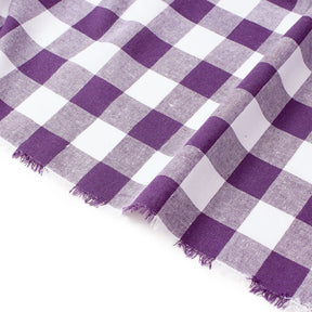 Gingham 1 Inch Check Yarn Dyed Broadcloth Fabric SV582698 Purple / White Image A3