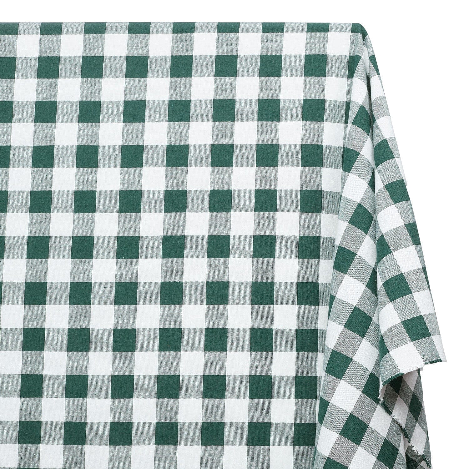 Gingham 1 Inch Check Yarn Dyed Broadcloth Fabric SV582699 Hunter Green / White Image A1