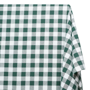 Gingham 1 Inch Check Yarn Dyed Broadcloth Fabric SV582699 Hunter Green / White Image A1
