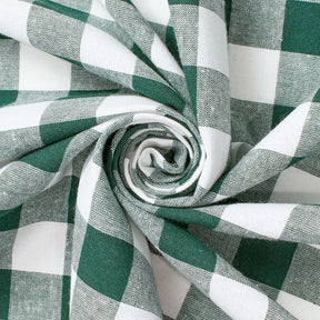 Gingham 1 Inch Check Yarn Dyed Broadcloth Fabric SV582699 Hunter Green / White Image A2