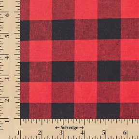 Gingham 1 Inch Check Yarn Dyed Broadcloth Fabric SV582700 Red / Black Image A9