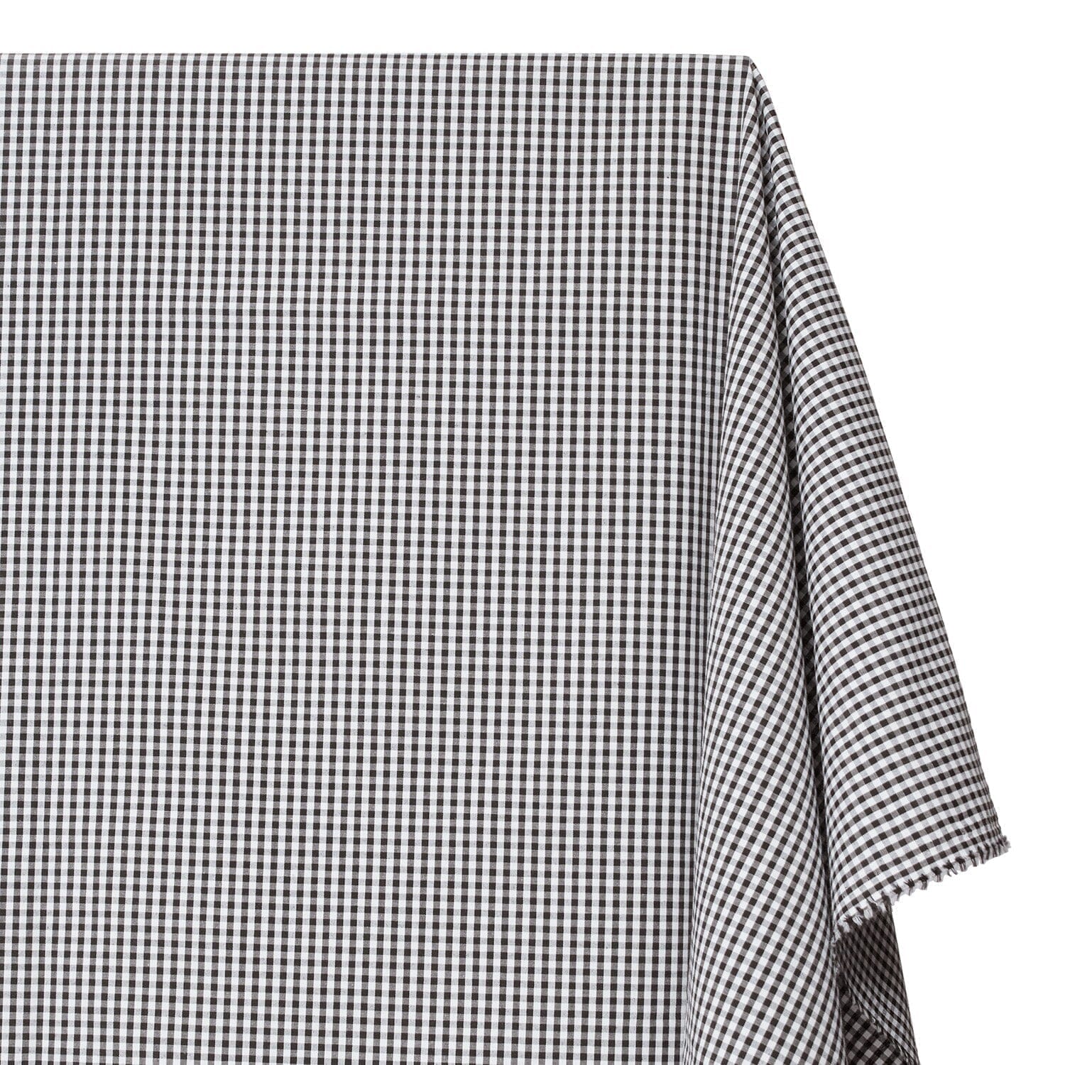 1/8 Inch Gingham Check Polyester Cotton Poplin Fabric SV582933 White / Black Image A1