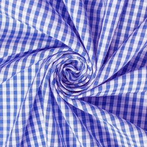 1/8 Inch Gingham Check Polyester Cotton Poplin Fabric SV582934 Royal Blue / White Image A2
