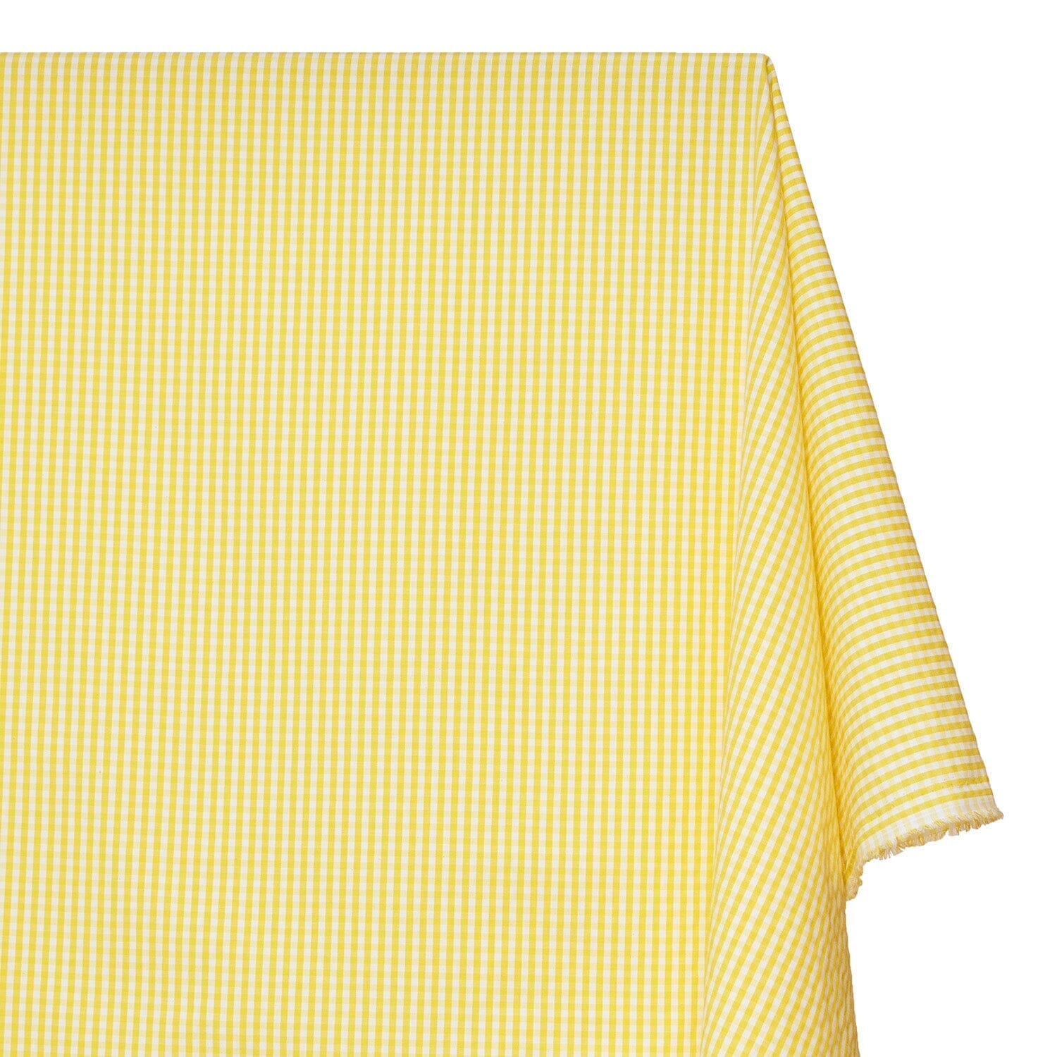 1/8 Inch Gingham Check Polyester Cotton Poplin Fabric SV575733 Yellow / White Image A1