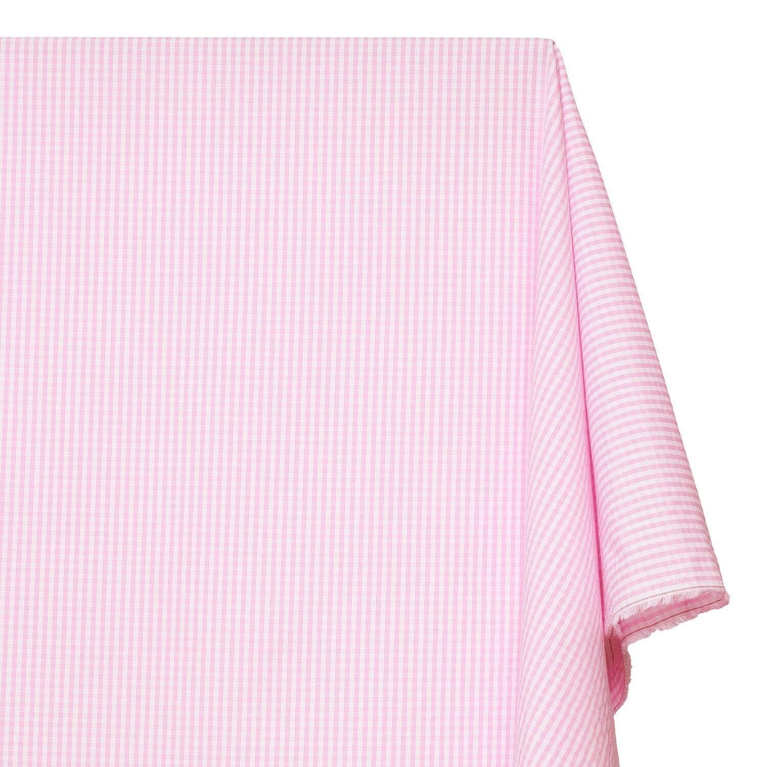 1/8 Inch Gingham Check Polyester Cotton Poplin Fabric SV575739 Pink / White Image A1