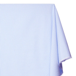 1/8 Inch Gingham Check Polyester Cotton Poplin Fabric SV582944 Light Blue / White Image A1