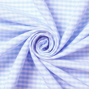 1/8 Inch Gingham Check Polyester Cotton Poplin Fabric SV582944 Light Blue / White Image A2