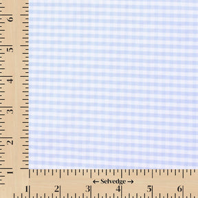 1/8 Inch Gingham Check Polyester Cotton Poplin Fabric SV582944 Light Blue / White Image A9