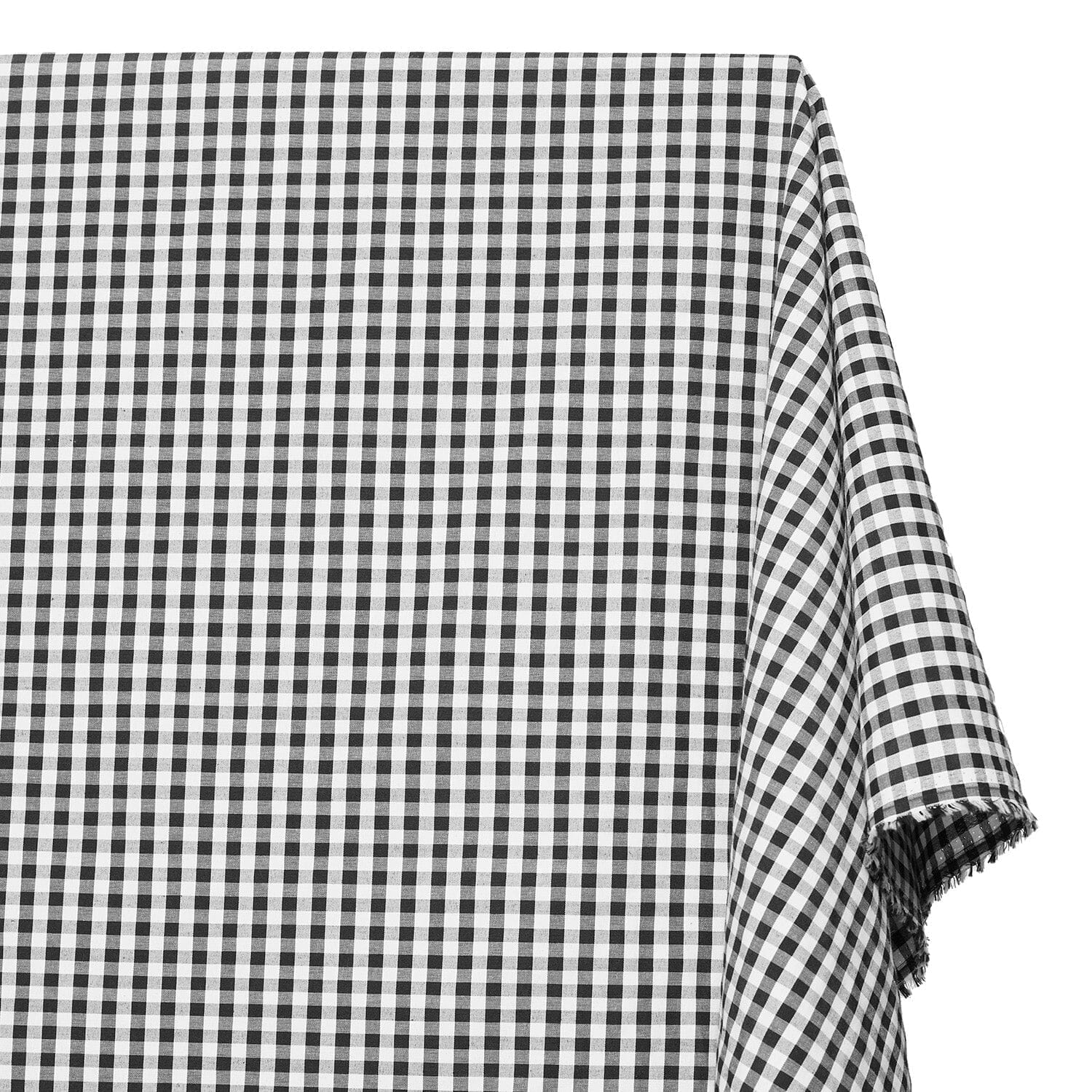 1/4 Inch Gingham Check Polyester Cotton Poplin Fabric SV575740 White / Black Image A1