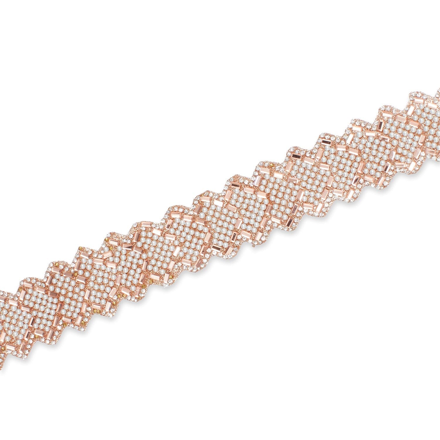 1.25 Inch Pearly Rhinestone Glitter Infused Iron On Scalloped Mesh Fabric Trim SV583001 Gold Image A3