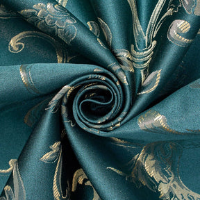 Extra Wide Vine Upholstery Jacquard Fabric SV583033 Teal Gold Image A2