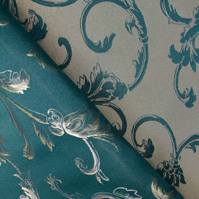Extra Wide Vine Upholstery Jacquard Fabric SV583033 Teal Gold Image A5