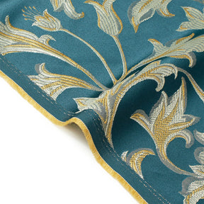 Extra Wide Bloom Upholstery Jacquard Fabric SV583034 Teal / Gold Image A3