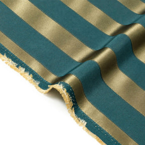Extra Wide Striped Upholstery Jacquard Fabric SV583035 Teal Gold Image A3