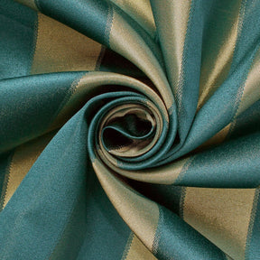 Extra Wide Striped Upholstery Jacquard Fabric SV583035 Teal / Gold Image A2