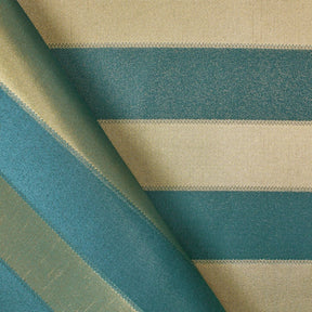 Extra Wide Striped Upholstery Jacquard Fabric SV583035 Teal / Gold Image A5